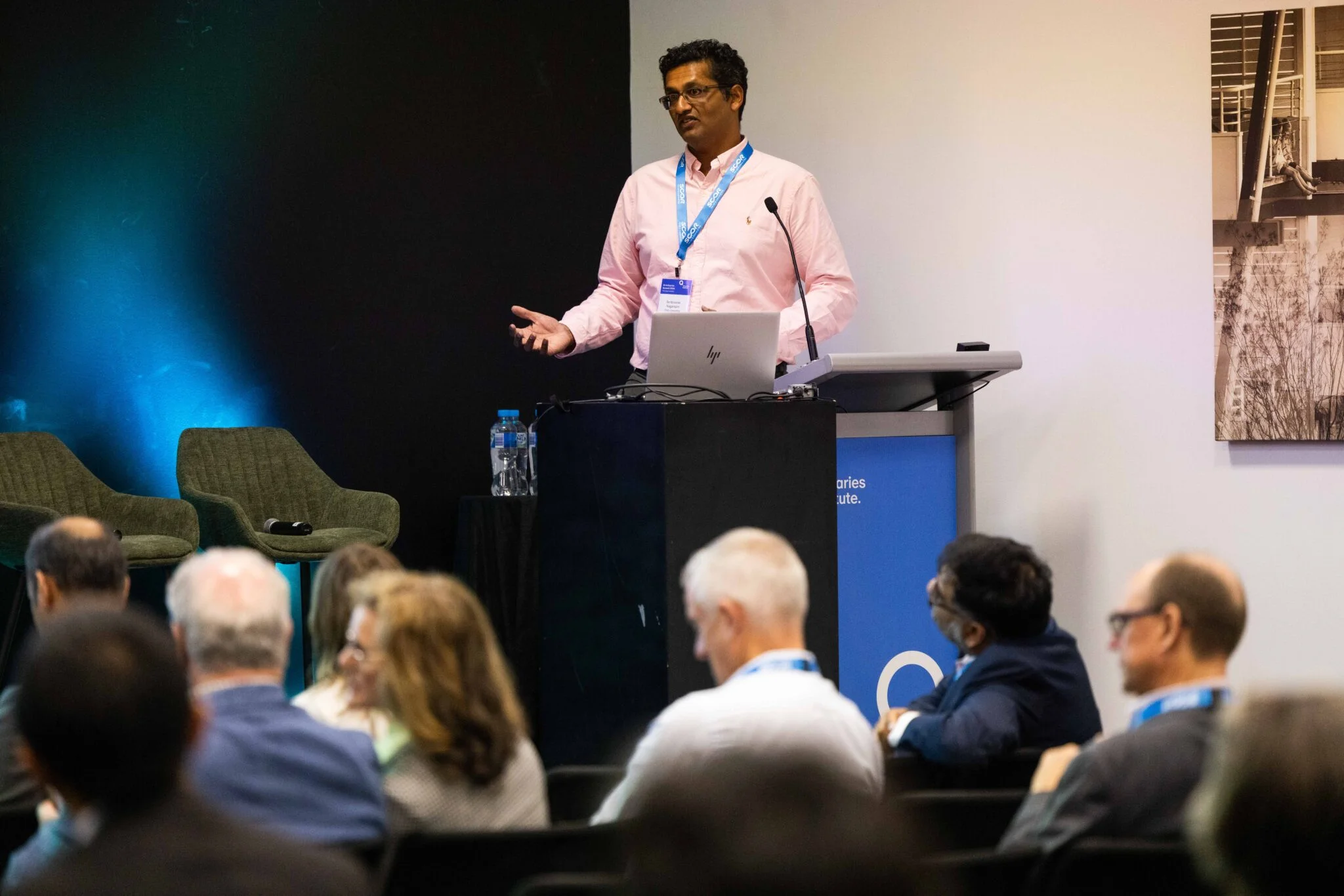 Sen Nagarajan presents in the session "Between the Orderly and Hot House World: A Practical Guide to Effective Climate Risk Management for Banks".