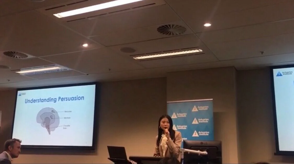 Constance presenting at an Actuaries Institute Insights Session.
