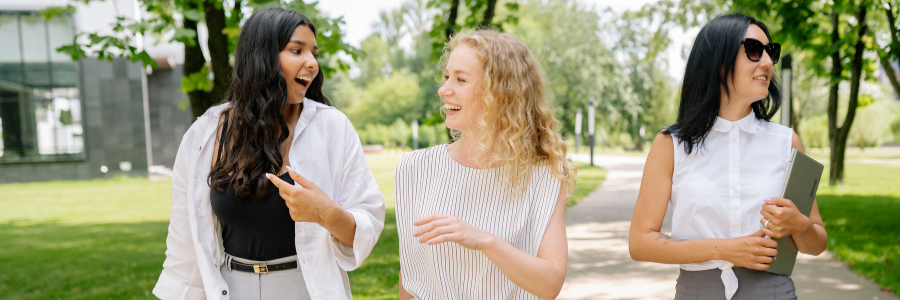 Women actuaries out walking together