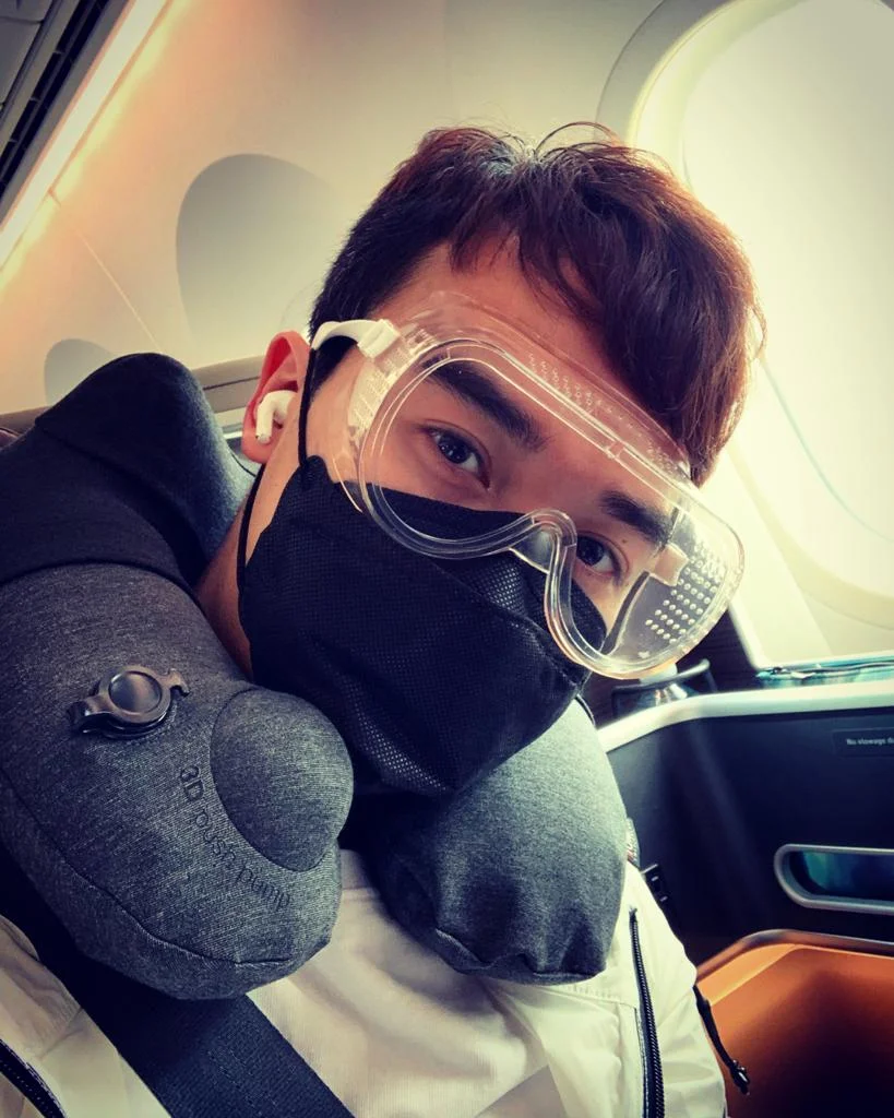 Jeffrey Chan embarking on a recent business trip.