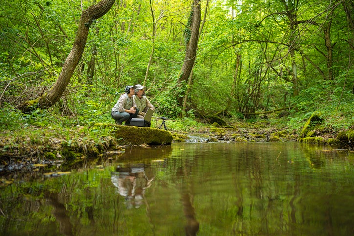 Sustainability practices-noninvasive recording of environmental sounds. AI-driven field-based studies using ecoacoustic approaches to effectively survey biodiversity in terrestrial and marine ecosystems and restorative environments.