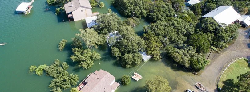 Houses in flood