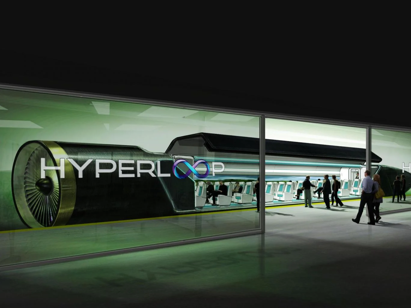 A concept design of a Hyperloop station by Hyperloop Technologies (now Hyperloop One)
