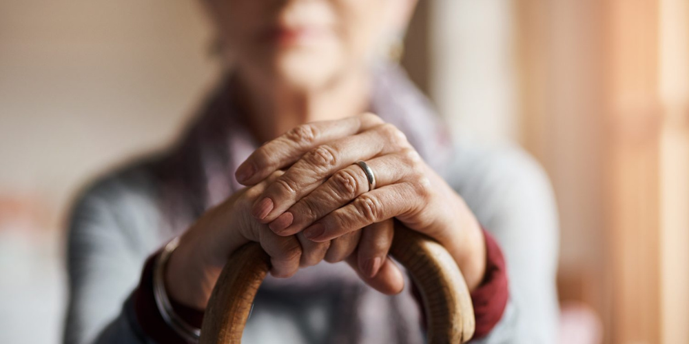 An elderly married lady's hands 