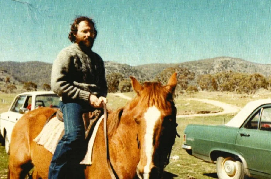 Easy rider: Greg enjoys some time out from actuarial pursuits on a farm in NSW, 1977