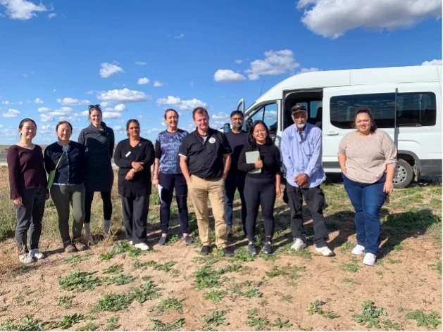 Finity, UTS, UNSW touring local sites with Uncle Ted Gordon (second from the right) and John Reidy (Centre) from Brewarrina LALC