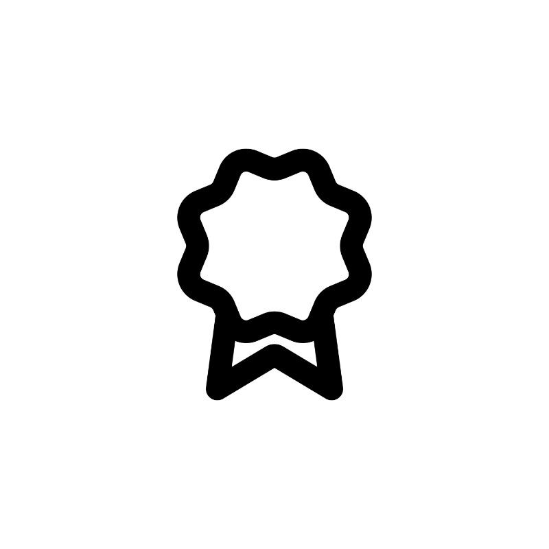 Icon - certificate award symbol - black on white