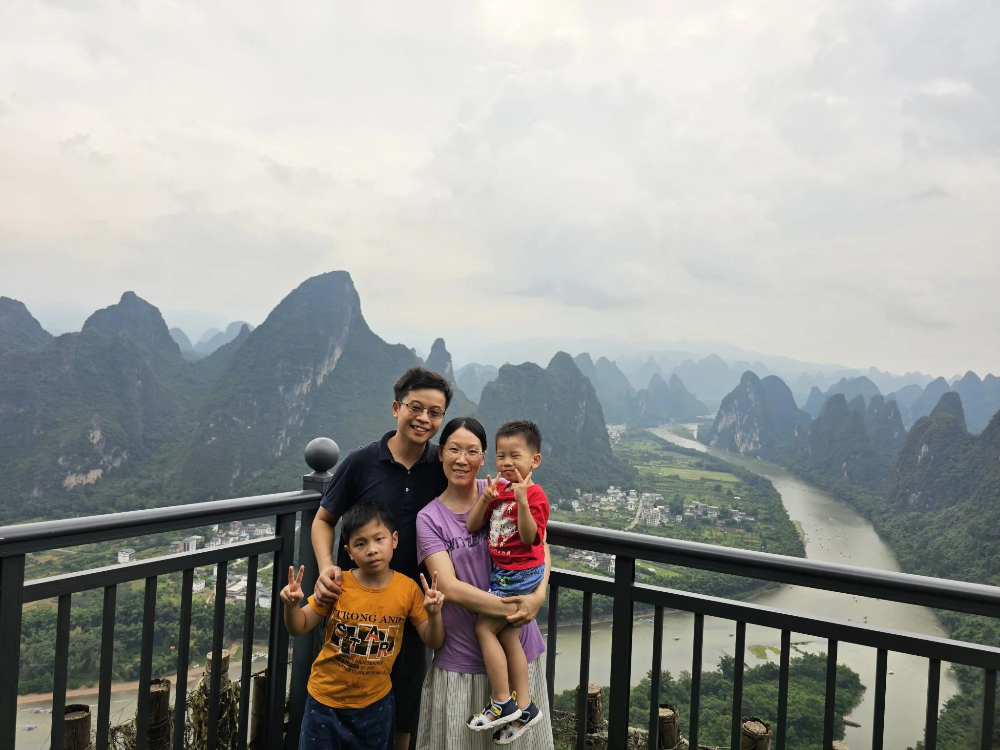 Jacky with his family at Guilin in China