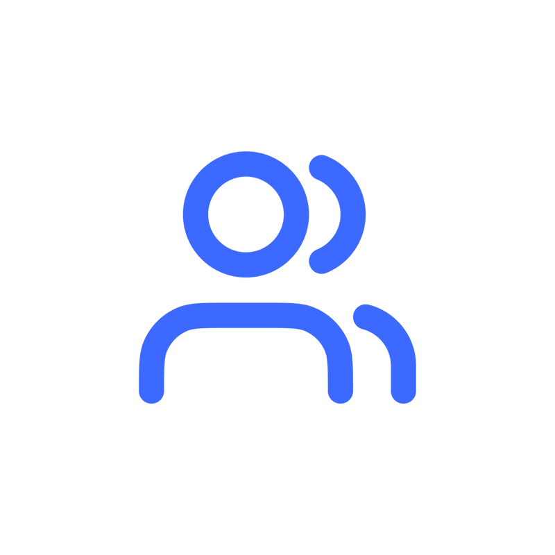 Blue icon showing 2 people