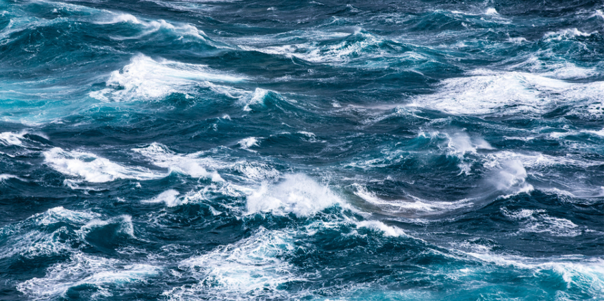 A photo of rough seas.