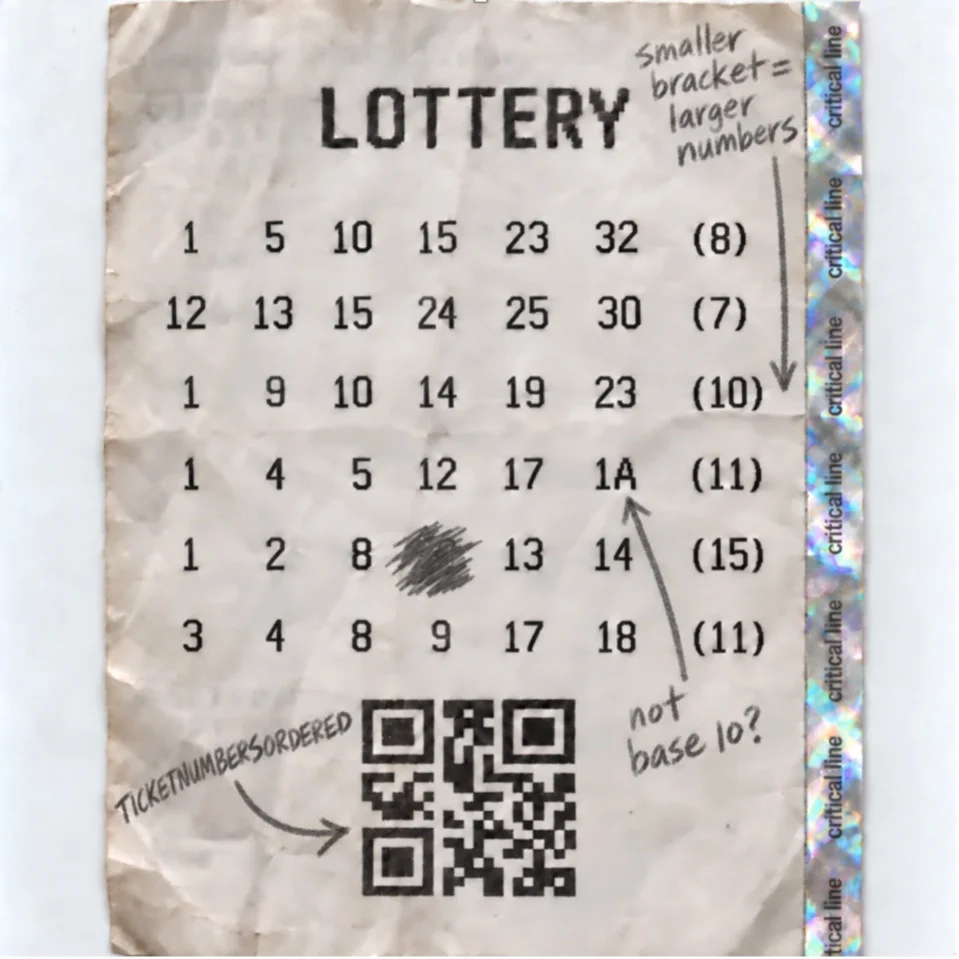 Winning lottery ticket.