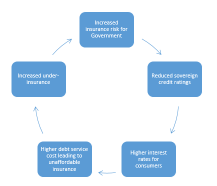 A graph showing the potential vicious economic feedback loop perpetuated by model change and regulatory requirements.