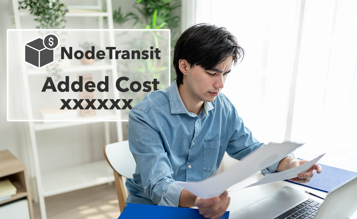 Man stressed because another logistics courier added an extra fee.