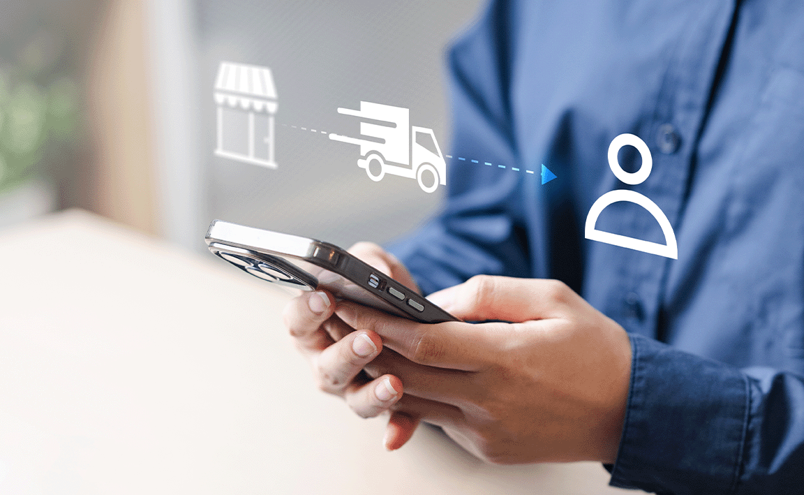 Man using his phone.