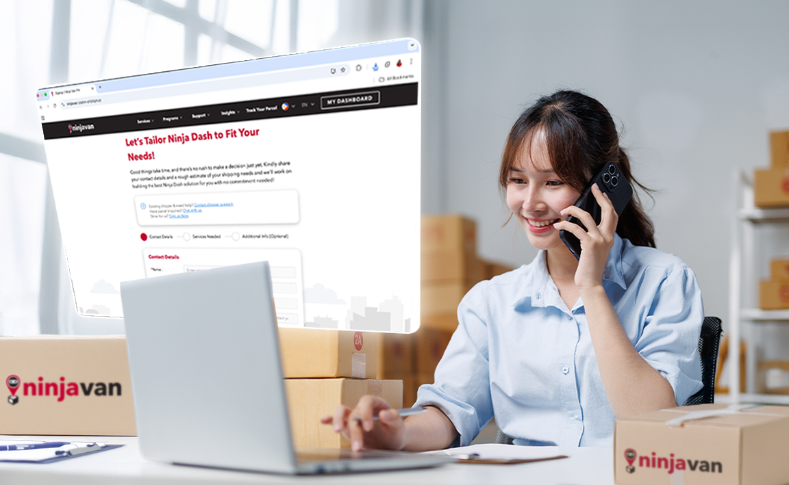 Woman inquiring on Ninja Van