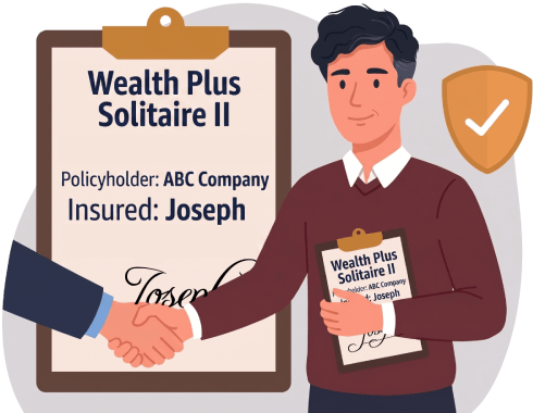 ABC Company signs up for Wealth Plus Solitaire II and insures Joseph