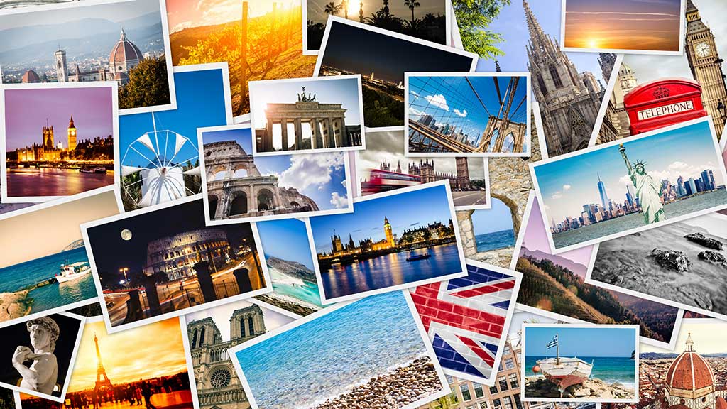 Images of different touristic destinations