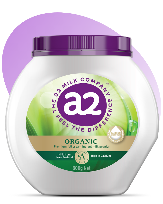 
a2™ Organic Premium Full Cream Instant Milk Powder Tub