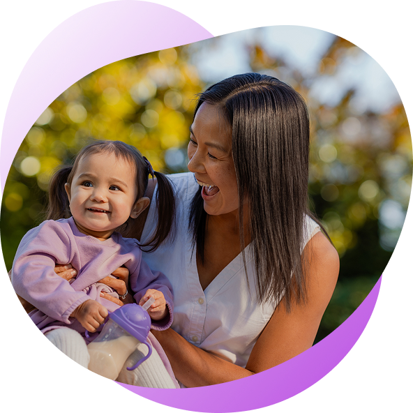 Mother with child image.