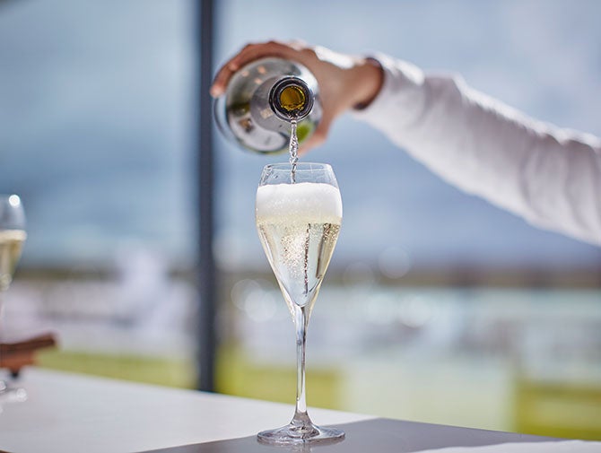 Sparkling wine poured into glass