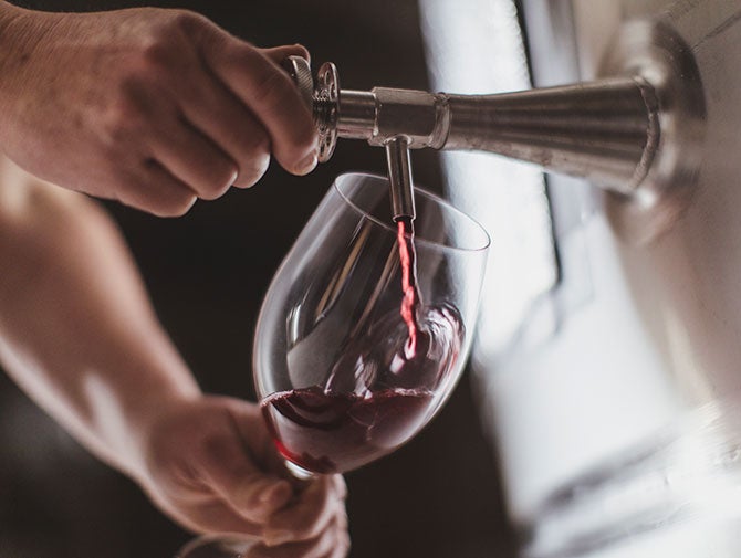 Red wine testing Yarra Valley