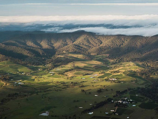 Hunter Valley aerial sunrise