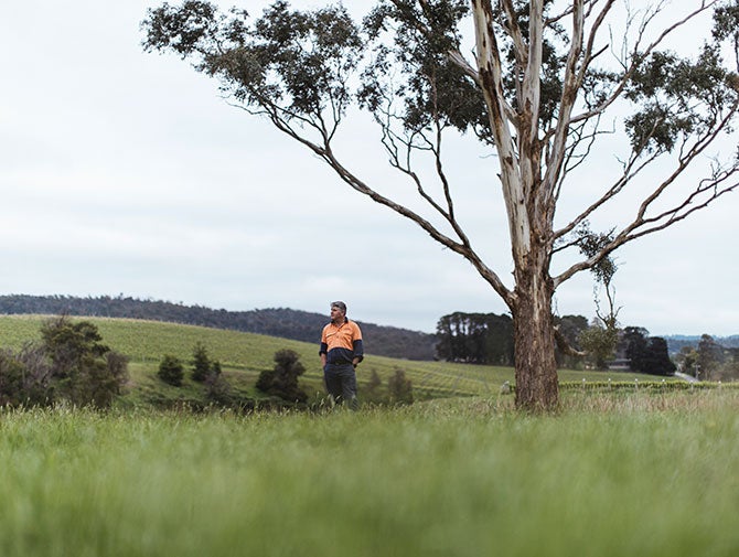 Rob Sutherland standing under a tree