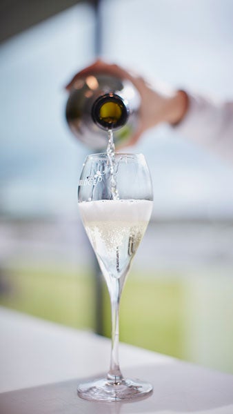 Sparkling wine poured into glass