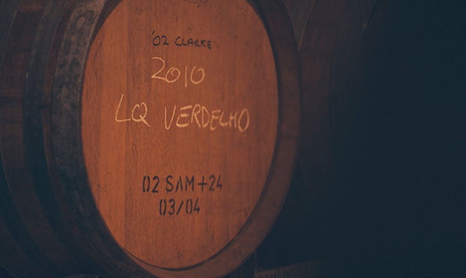 Wine barrel of Verdelho wine