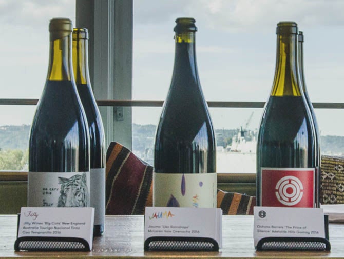 Red wines at wine tasting