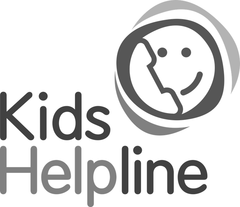 Kids helpline logo in black and white