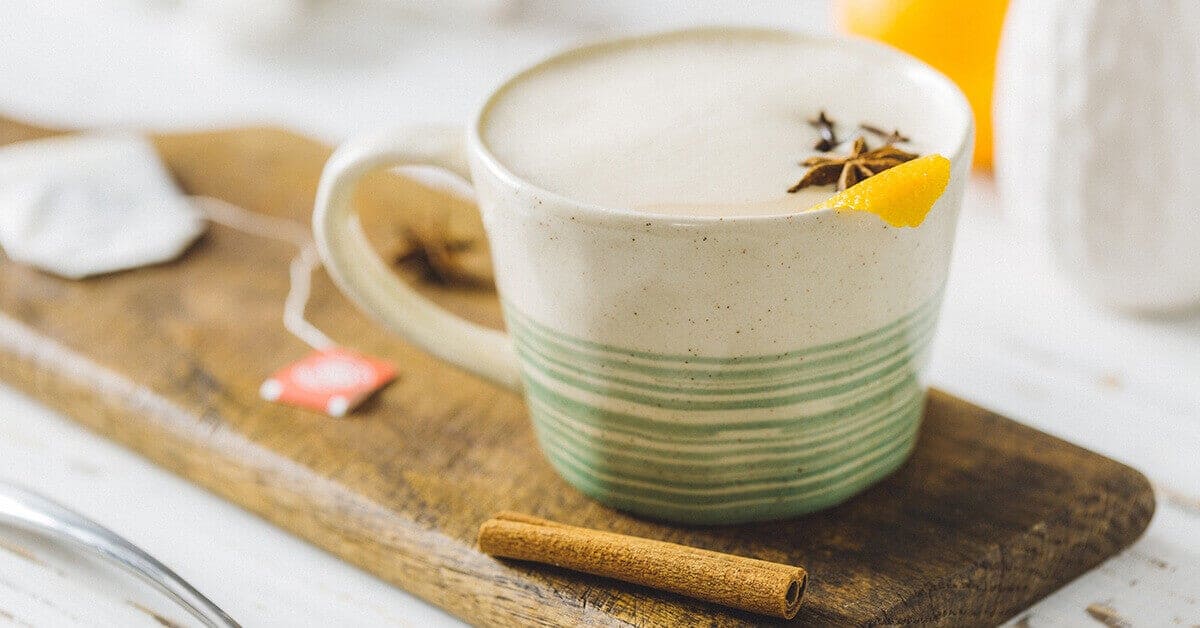 Earl grey latte with orange