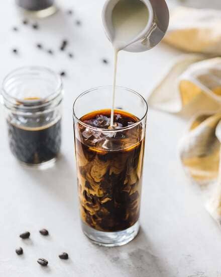 Cold brewed coffee with Half and Half