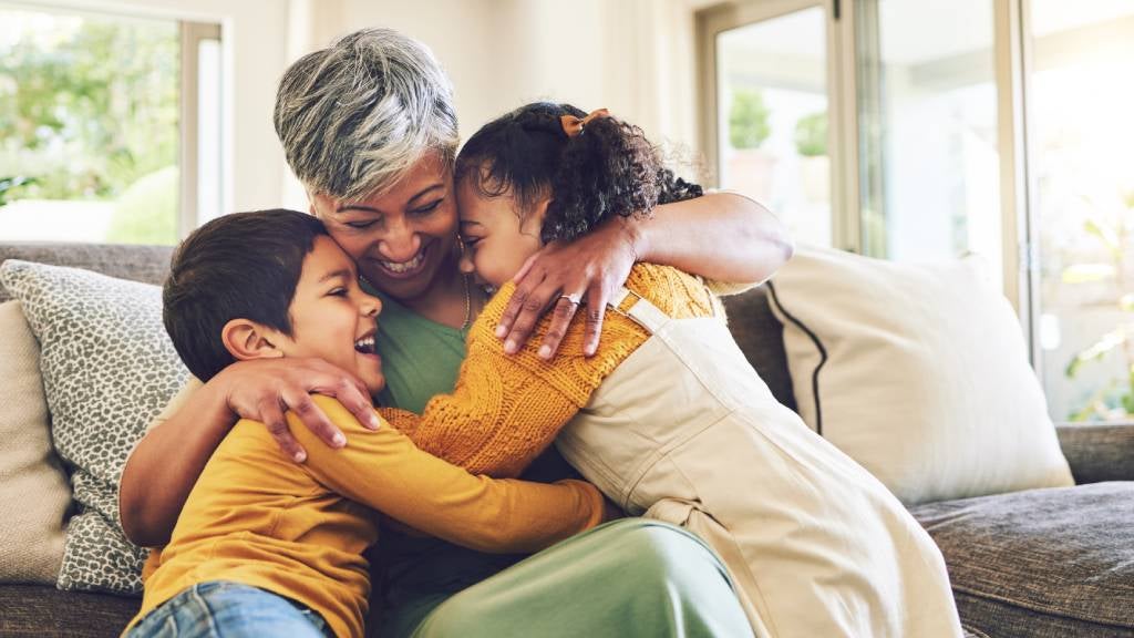 Woman spends time with her grandkids