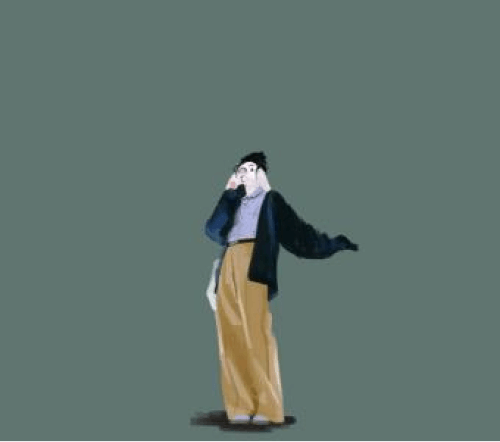 穿著休閒裝的羊時裝插圖