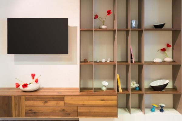 開放式電視牆收納櫃設計