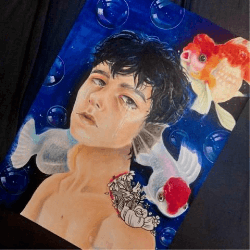 色鉛筆繪製的奇幻人物主題插畫