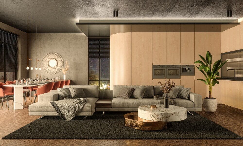 暖色光客廳照明