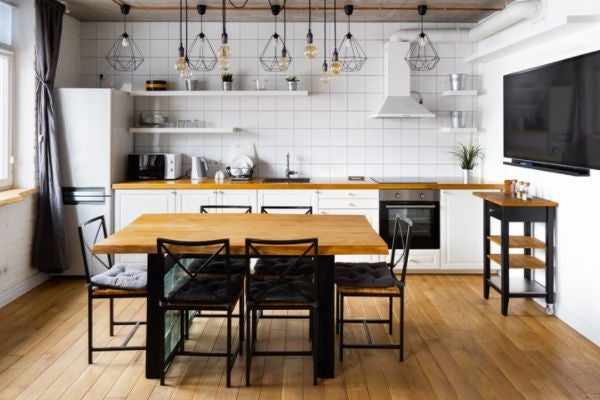 金屬材質的輕工業風桌椅