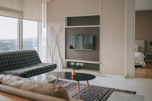 隔間式電視牆收納櫃設計