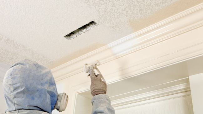 用高壓噴槍為天花板上漆