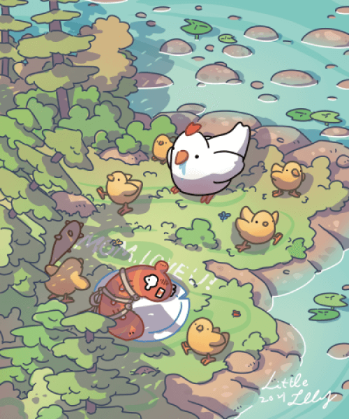 母親節母雞小雞和蟲蟲大餐插圖