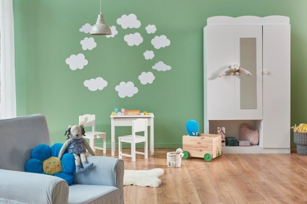 綠色牆面油漆兒童房