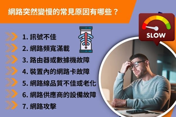 網路突然變慢的常見原因有哪些？
