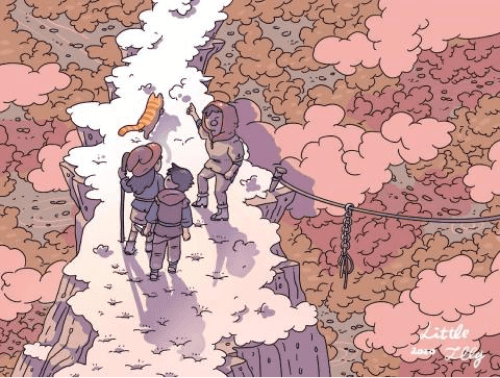 插畫家筆下的題材大多是探險故事的插畫