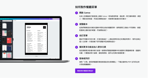 菜單設計範本-Canva