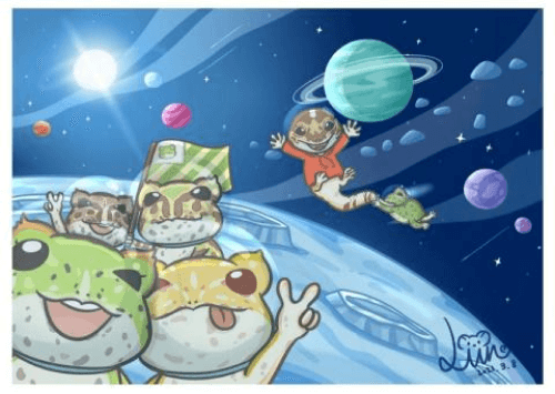 太空角蛙插畫