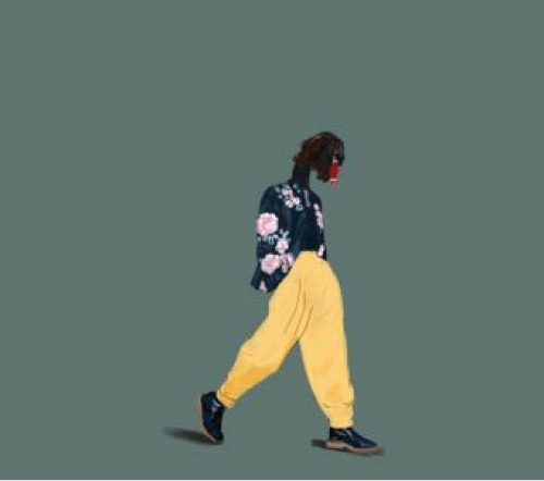 時尚休閒的黑天鵝時裝插圖