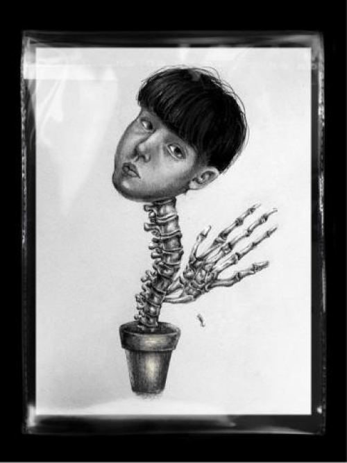 電繪黑暗風格的人物插畫