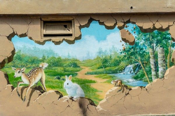 3D壁畫範例，為外牆增添驚奇